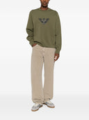Felpa in cotone con logo Emporio Armani