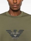 Felpa in cotone con logo Emporio Armani