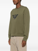 Felpa in cotone con logo Emporio Armani