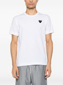 T-shirt in cotone con cuore nero Comme Des Garcons