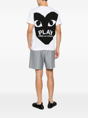 T-shirt in cotone con cuore nero Comme Des Garcons