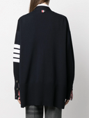 Thom Browne Exaggerated Fit V Neck Cardigan W/ 4 Bar Stripe In Fine Merino Wool