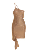 Andreādamo Sequin One Shoulder Dress