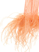 Osèree Feather Transparent Mesh Bodysuit