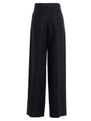 Pantaloni di lino chloé con pieghe anteriori