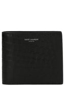 Saint Laurent Logo Croc Print Wallet
