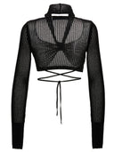 Andreādamo Openwork Cropped Top