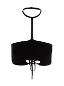 Andreādamo Cropped Top With Lacing