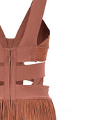 Herve Leger „Low Talist Banded Fringe” sukienka