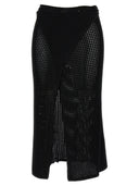Andreādamo 'Fishnet Knit Midi Wrap’ Skirt