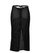 Andreādamo 'Fishnet Knit Midi Wrap’ Skirt
