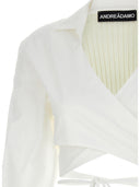 Andreādamo 'Criss Cross' Cropped Shirt