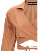 Andreādamo 'Criss Cross' Cropped Shirt