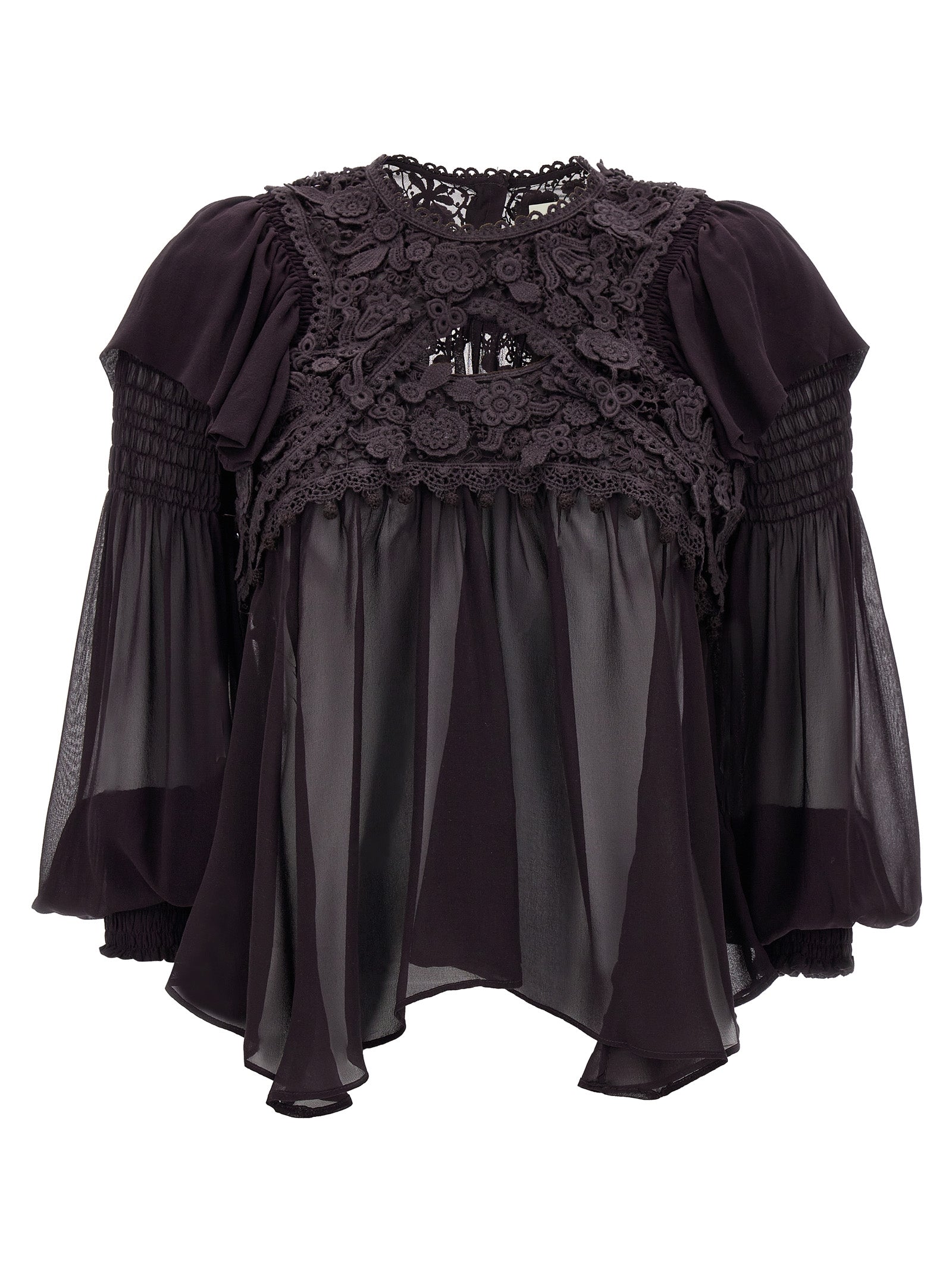 Chemisier Isabel Marant Rokia En Soie Crème - Découpe Crochet, Taille FR 34/2, Occasion Parfait état