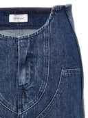 Aus weißem 'Motorrad' Minirock