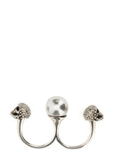 Alexander McQueen Pearl Skull Double Ring