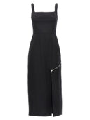 Alexander Mcqueen Zip Wool Midi Dress