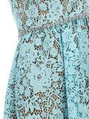 Self Portrait Blue Cord Lace Diamante Midi Dress
