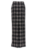 Alessandra Rich Check Wolle langer Rock