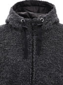 Junya Watanabe Man Textured Drawstring Zipped Hoodie