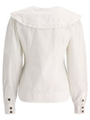 Ganni Ruffled Poplin Shirt