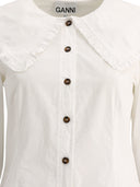 Ganni Ruffled Poplin Shirt