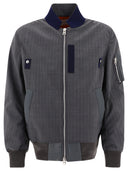 Sacai Pinstriped Bomber Jacket