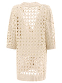 Brunello Cucinelli Jute And Cotton Mesh Cardigan