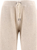 Brunello Cucinelli Sequin Embellished Ribbed Trousers