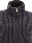 Brunello Cucinelli Reversible Cashmere Knit Vest With Monili