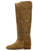 Via Roma 15 Suede Boots With Inlays