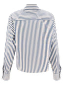 Brunello Cucinelli Striped Shirt With Shiny Collar