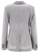 Brunello Cucinelli Virgin Wool Fresco Blazer With Monili