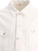 Valentino Denim Jacket With Rubberised V Detail