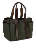 Max Mara Canvas And Leather Giardiniera Tote Bag