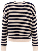 Brunello Cucinelli Striped English Rib Sweater With Monili