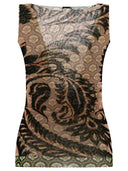 Etro Printed Tulle Top