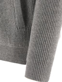 Brunello Cucinelli Ribbed Sweater With Embroidery