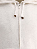 Brunello Cucinelli Techno Cotton Sleeveless Sweatshirt With Zipper And Hood