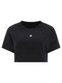 Givenchy camiseta recortada con logotipo bordado