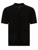 Beams Plus Zip Knit Mesh Polo Shirt