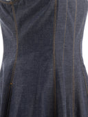Brunello Cucinelli Wet Effect Denim Dress With Shiny Trims