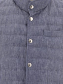 Brunello Cucinelli Denim Effect Linen Vest Jacket