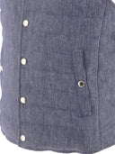 Brunello Cucinelli Denim Effect Linen Vest Jacket