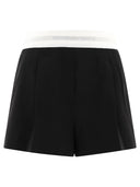 Alexander Wang Shorts a pieghe ad alta vita con logo elastico