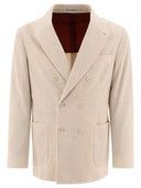 Brunello Cucinelli Corduroy Double Breasted Deconstructed Blazer