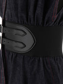 Alaïa Belted Dress In Stretch Raw Denim