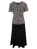 Self Portrait Bouclé Fringed Midi Dress