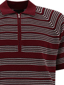Beams Plus Half Zip Jacquard Polo Shirt