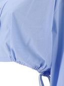 Alexander Wang Cropped Drawstring Shirt With Crystal Hotfix